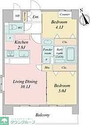 スプランディッド名駅NORTH 3階2LDKの間取り
