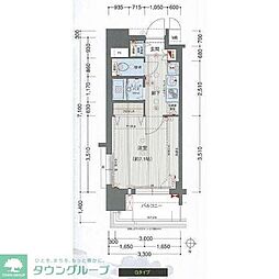 プレサンス名古屋STATIONアブソリュート 3階ワンルームの間取り