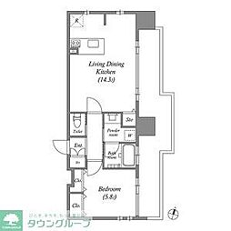 ファーストレジデンス栄 5階1LDKの間取り