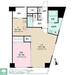 リベルテ鶴舞 9階1LDKの間取り