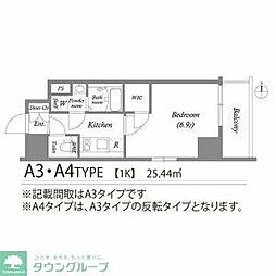 エスリード金山エクセア 4階1Kの間取り