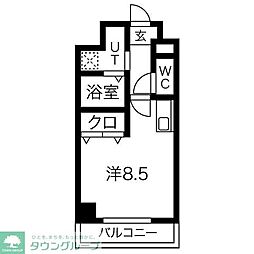 アルバ志賀本通 2階ワンルームの間取り