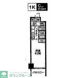 HF久屋大通レジデンス 8階1Kの間取り