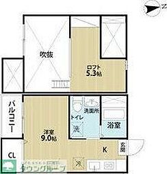 LaCasadeSarah日比野(ラカーサデサ 1階ワンルームの間取り