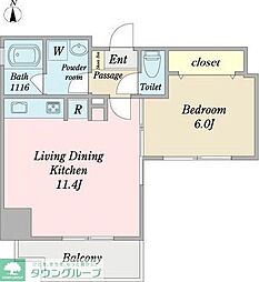 プリヴィアーレ金山 8階1LDKの間取り