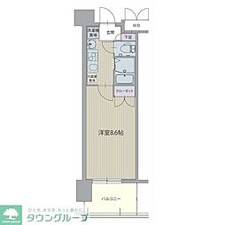 パルティール今池アネックス 12階1Kの間取り