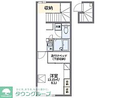 レオパレス野立 1Kの間取図画像