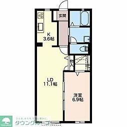 さくま荘 1LDKの間取図画像