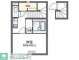 レオネクスト筒井 1Kの間取図画像