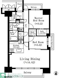 アンアージュ白壁 2LDKの間取図画像