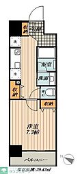 TENAS丸の内 1Kの間取図画像
