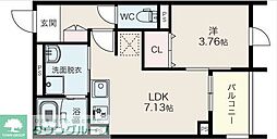 (仮称)名古屋市南区西又兵ヱ町 新築木造アパート 1LDKの間取図画像