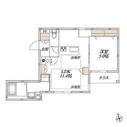セリール荒畑 1LDKの間取図画像