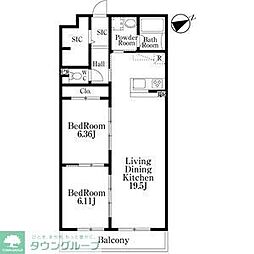 名古屋市千種区千種2丁目マンション 2LDKの間取図画像