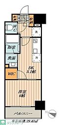TENAS丸の内 1DKの間取図画像