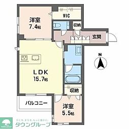 Sereno吹上 2LDKの間取図画像
