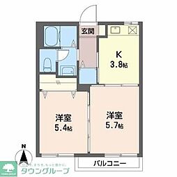 ニューボーンB 2Kの間取図画像