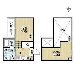 リッチヒル諏訪 ワンルームの間取図画像