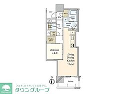 プラウドタワー栄 1LDKの間取図画像