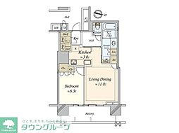 プラウドタワー名古屋錦 1LDKの間取図画像