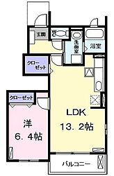 アルジェント 1LDKの間取図画像