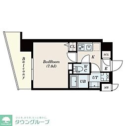 S-RESIDENCESENGENCHO 1Kの間取図画像