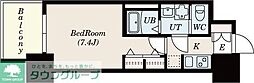 S-RESIDENCE堀田 1Kの間取図画像