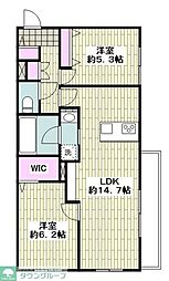 LUXRES 向山テラス 2LDKの間取図画像