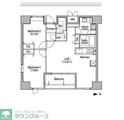 グランアベニュー栄 2LDKの間取図画像