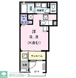 イズミ1 ワンルームの間取図画像