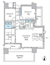 パークアクシス金山WEST 3LDKの間取図画像