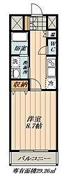 キャッスルヒルズ柳ケ瀬 1Kの間取図画像