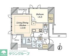プラウドタワー名古屋丸の内ステーションマークス 1LDKの間取図画像