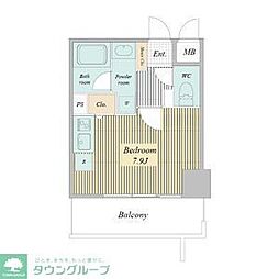レジディア高岳 ワンルームの間取図画像