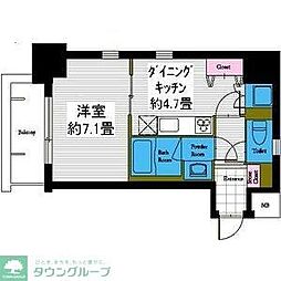 レジディア高岳 1DKの間取図画像