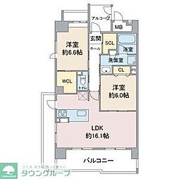 エポックイカイ 2LDKの間取図画像