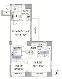 アビティ目黒 4階2LDKの間取り