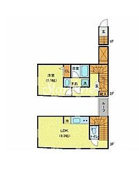 プライベートプレイス広尾 2階1LDKの間取り