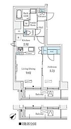 Raum麻布十番（ラオム麻布十番） 6階1LDKの間取り