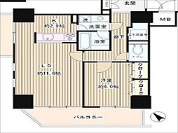 トレステージ目黒 5階1LDKの間取り