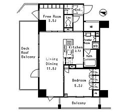 MFPRコート目黒南 504 5階1Kの間取り