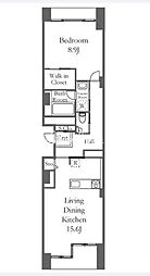 品川プリンスレジデンス 2階1LDKの間取り