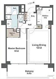 パークコート元麻布ヒルトップレジデンス 5階1LDKの間取り