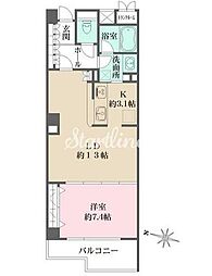 グレース長者丸 102 1階1LDKの間取り