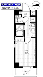 ステージグランデ南麻布 2階1Kの間取り