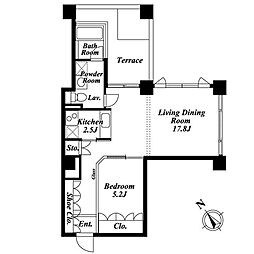 Qiz広尾（クイズ広尾） 6階1LDKの間取り