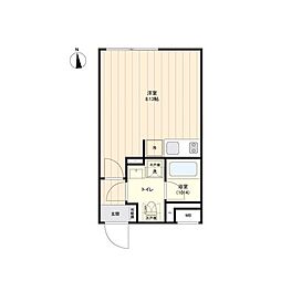 レクス武蔵小山 302 3階ワンルームの間取り