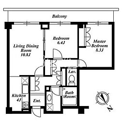 ガーデン渋谷氷川 1階2LDKの間取り