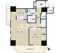 トレステージ目黒 6階1LDKの間取り