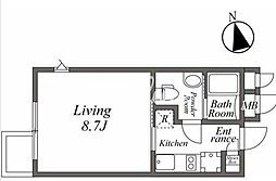 ＡＲＩＳＴＯ白金高輪 3階1Kの間取り